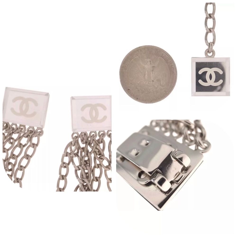 Chanel  silver drape clip- on belt plus earrings - Picture 7 of 8